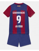 Barcelona Robert Lewandowski #9 Domácí dres pro děti 2023-24 Krátký Rukáv (+ trenýrky)